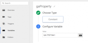 Variable for Google Analytics ID